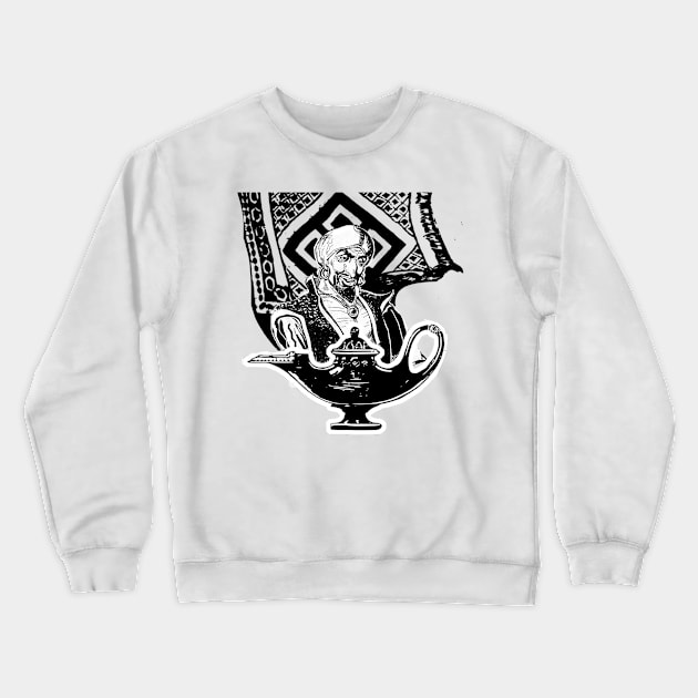 genius of the lamp with flying carpet Crewneck Sweatshirt by Marccelus